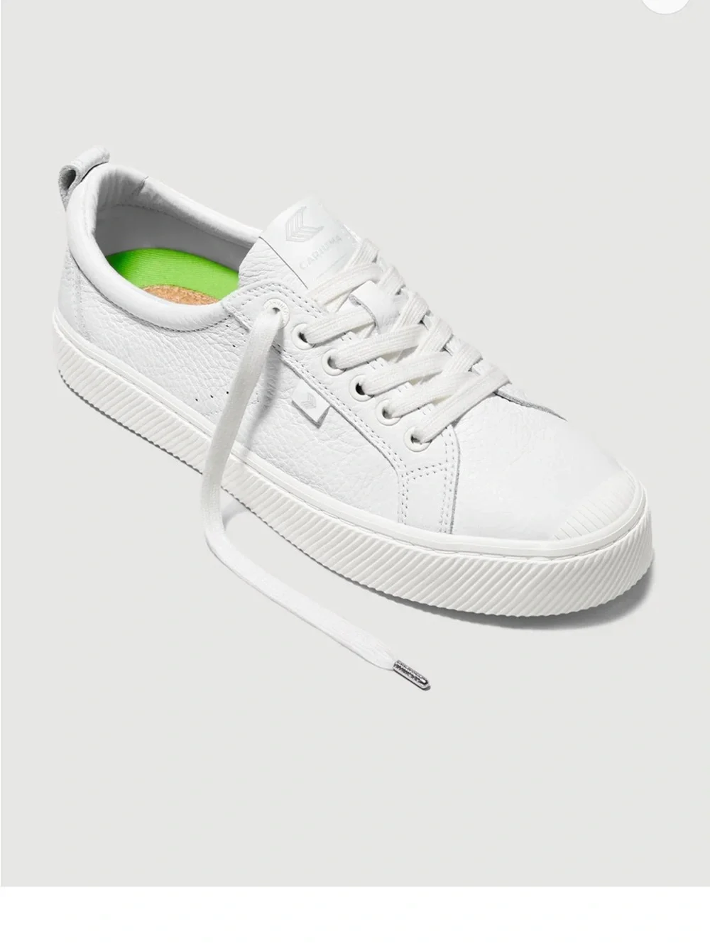 Women's White Low-Top Leather Sneaker